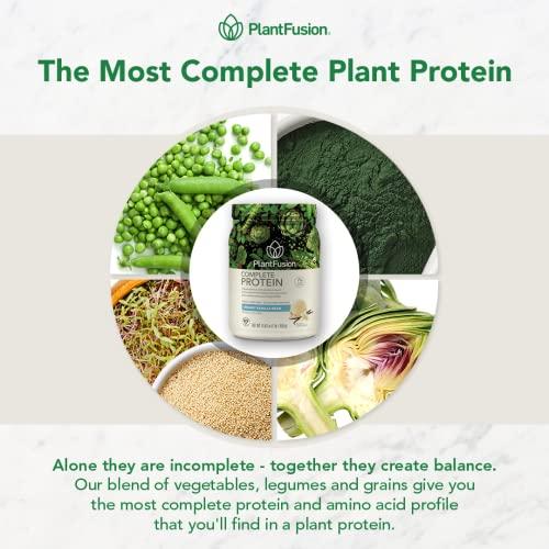 PlantFusion PlantFusion Complete Vegan Protein Powder - Plant Based Protein Powder With BCAAs, Digestive Enzymes and Pea Protein - Keto, Gluten Free, Soy Free, Non-Dairy, No Sugar, Non-GMO - Vanilla Pack of 12