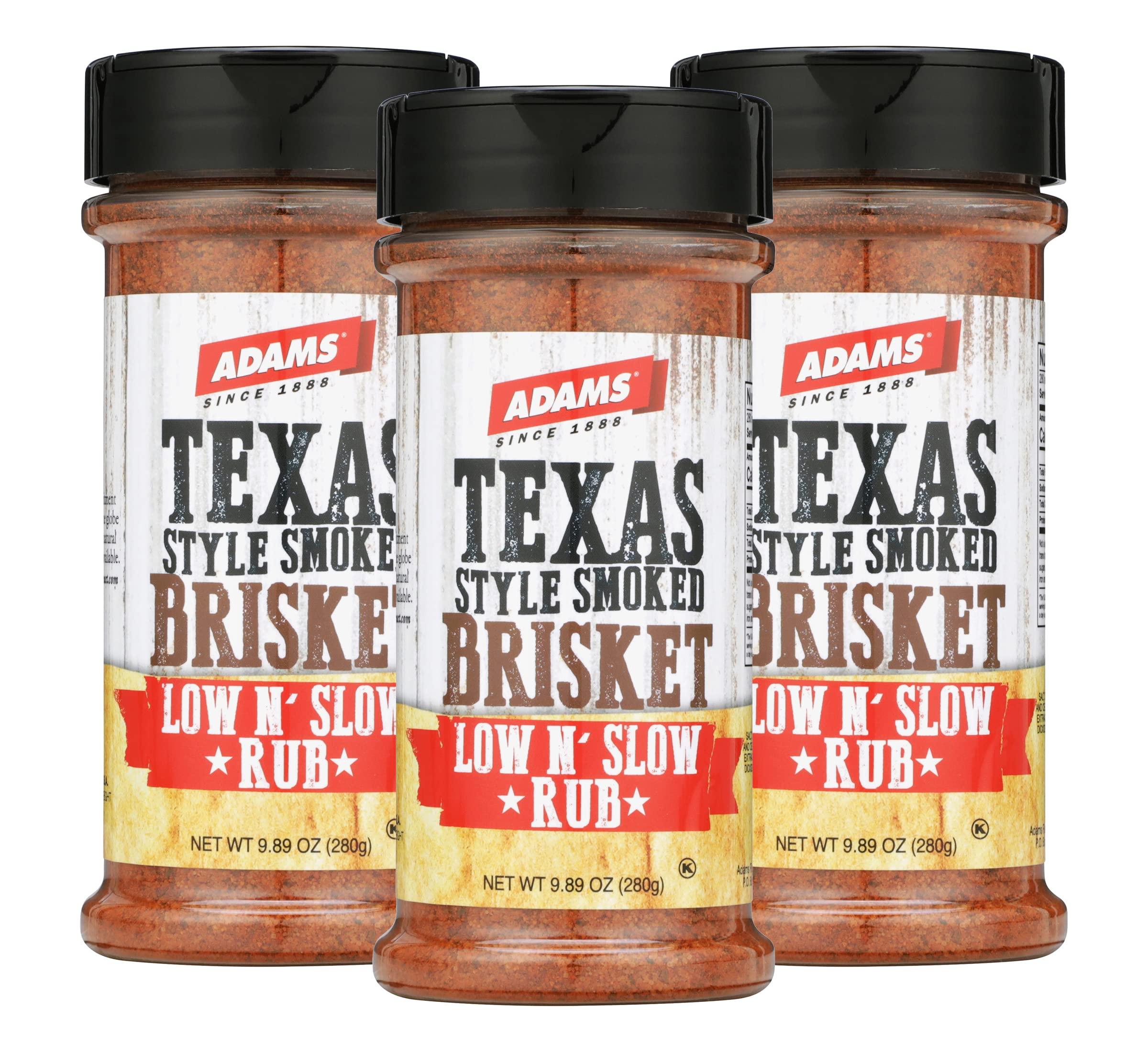Adams Extract Adams Texas Style Smoked Brisket Low N’ Slow Rub, 9.89 Ounce Bottle (Pack of 3)