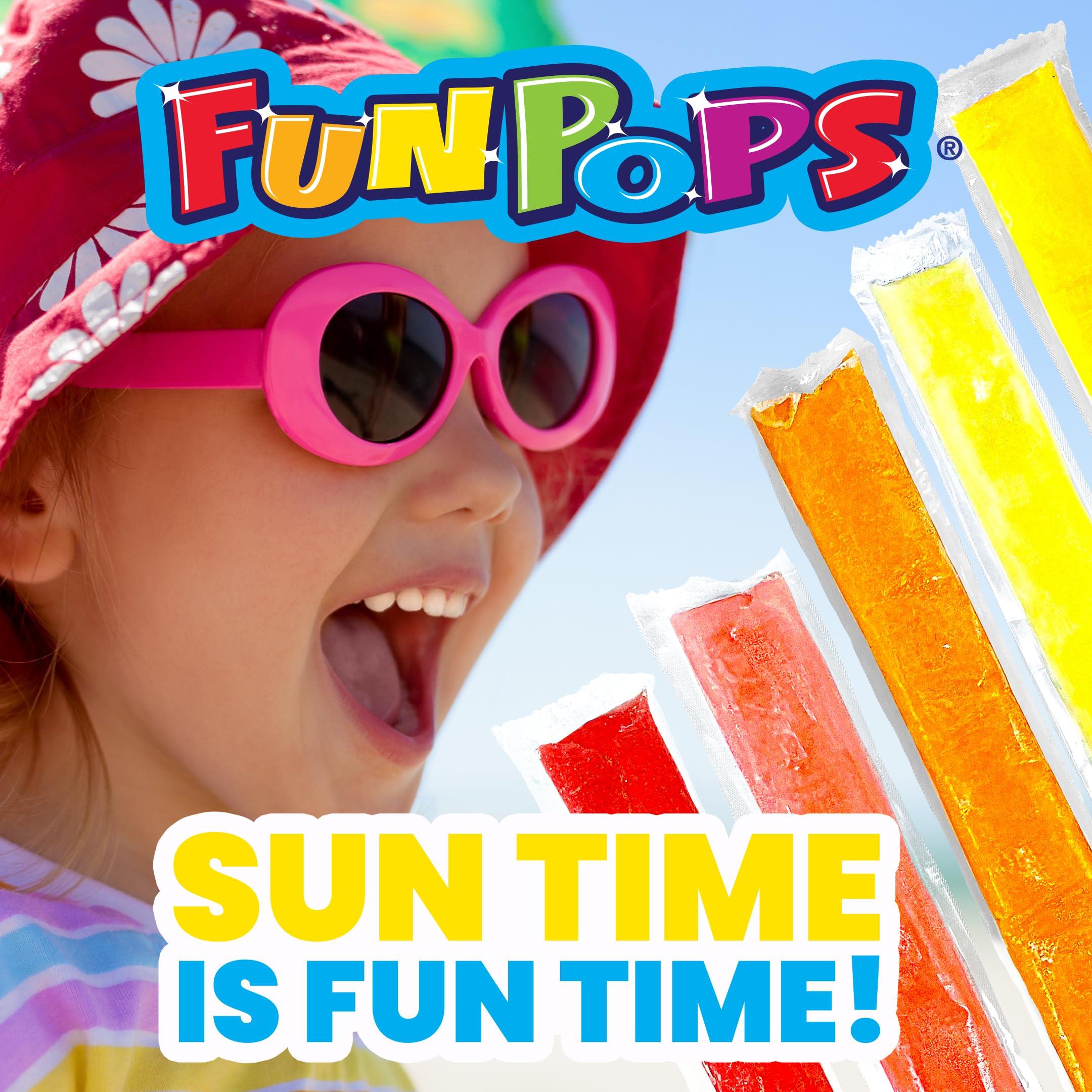 FUNPOPS FunPops Frozen Ice Pops, 36-Fruit Flavored Freeze Pops, Frozen Summer Snack For All Ages, Low Calorie