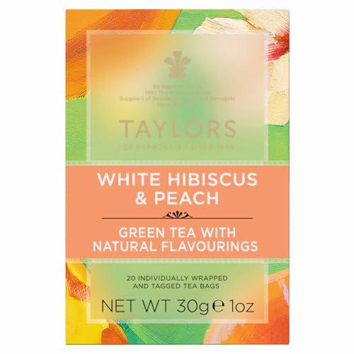 Taylors of Harrogate Taylors of Harrogate White Hibiscus & Peach Green Tea, 20 Teabags (Pack of 3)