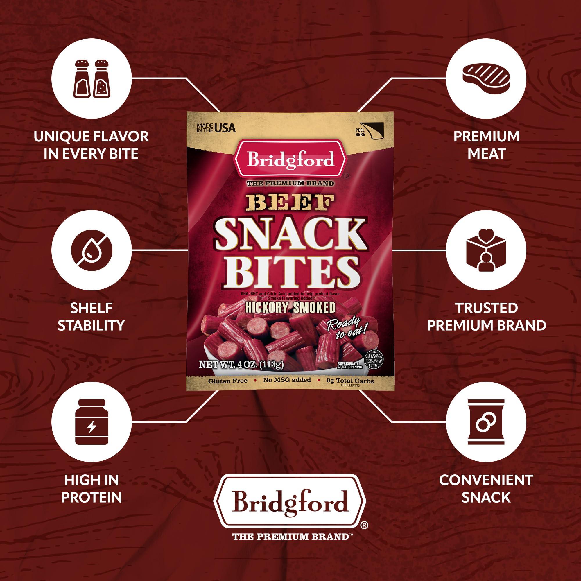 Bridgford Bridgford Beef Snack Bites 4 oz Pack of 2 - Ready-to-Eat Beef Snacks for On-the-Go Snacking - Gluten-Free Zero Carbs Meat Snacks for Adults - Keto Beef Snack Bites for Your Keto Diets