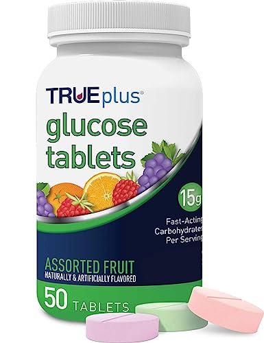 TRUEplus TRUEplus Glucose Tablets, Assorted Flavor (Grape, Raspberry, Orange) - 50ct Bottle (1)
