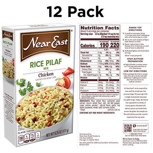 Quaker Near East Rice Pilaf Mix, Chicken, 6.25oz Boxes (12 Pack)