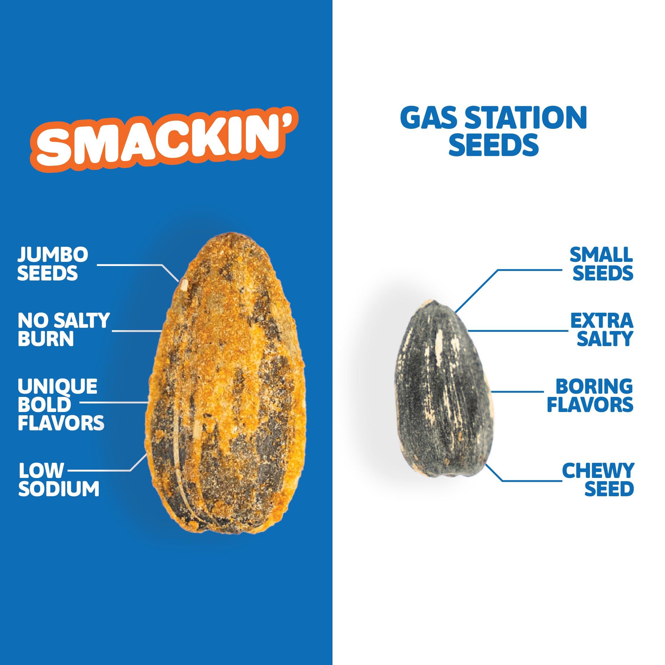 SMACKIN\' Sunflower Seeds SMACKIN\' Sunflower Seeds, Roasted Jumbo Small-Batch, American Made - Cinnamon Churro. 4oz bags (12 Pack)