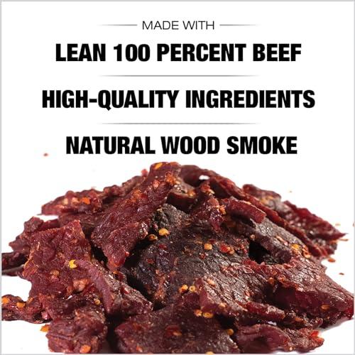 Old Trapper Old Trapper Beef Jerky, Hot & Spicy 1/4-Pound Individual Package, Savory and Spicy Meat Snacks for Lunches or Between Meals, 11 Grams of Protein and 70 Calories per Serving (Pack of 8)
