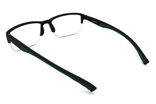 COLOR VIPER ColorViper 6904 SECOND GENERATION Semi-Rimless Flexie Reading Glasses NEW (A4 Dark Green, 2.50)