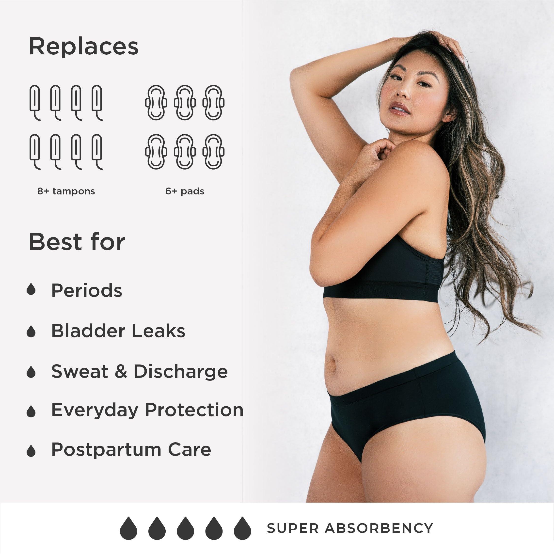 saalt saalt Comfort Modal Brief Period Underwear - Super Absorbency - Replaces 6 Pads or 8 Tampons (Medium, Midnight Sky)
