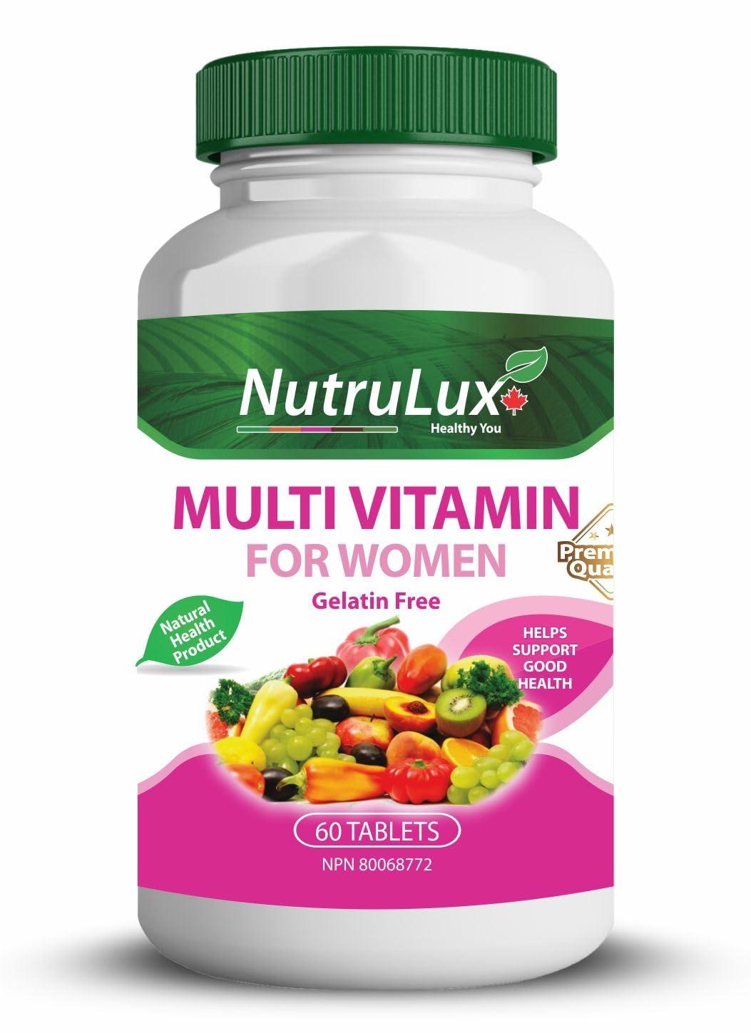 NutruLux NutruLux Women\'s Multivitamin - Halal, Vegan Gelatin-Free, High Vitamin C - Daily Wellness Tablets for Women\'s Health - Immune Support - Energy Boost - 60 Tablets (2)