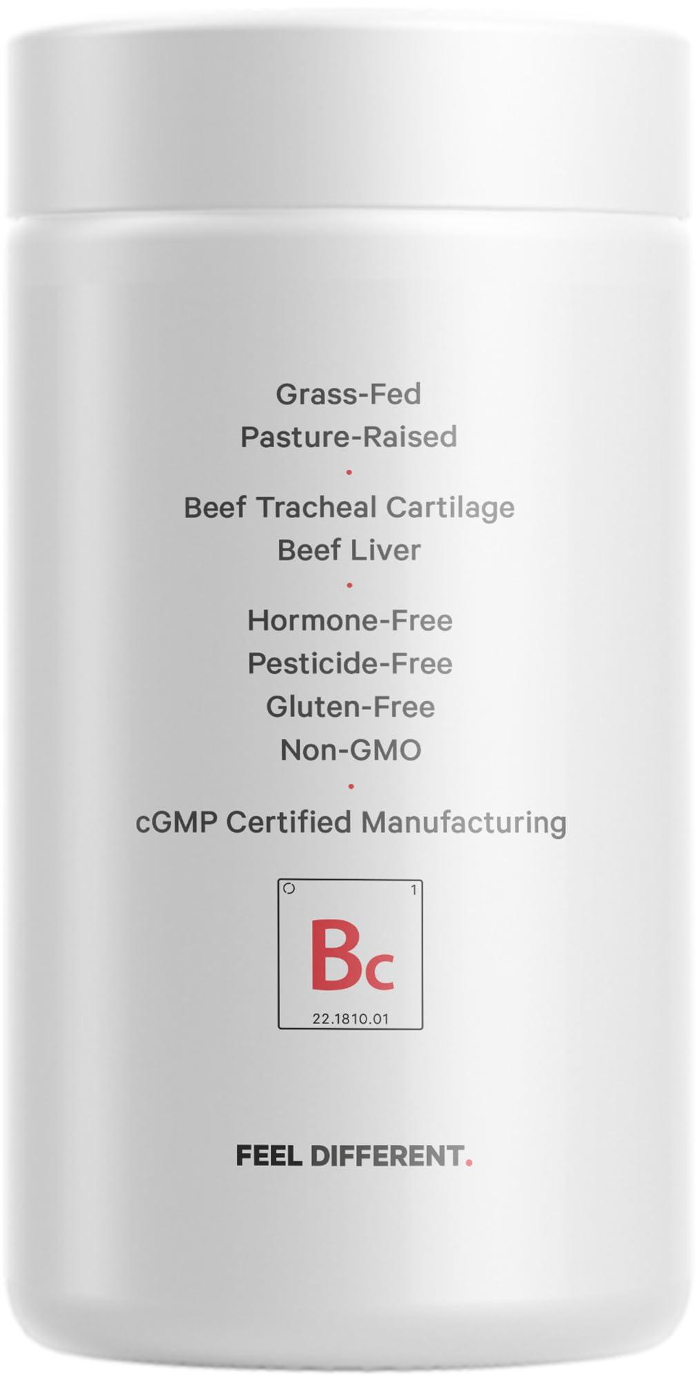 Codeage Codeage Grass Fed Beef Cartilage Supplement - Freeze Dried, Non-Defatted, Desiccated Beef Tracheal Bovine Cartilage & Liver Pills – Pasture Raised Argentina Beef Vitamins - Non-GMO -180 Capsules