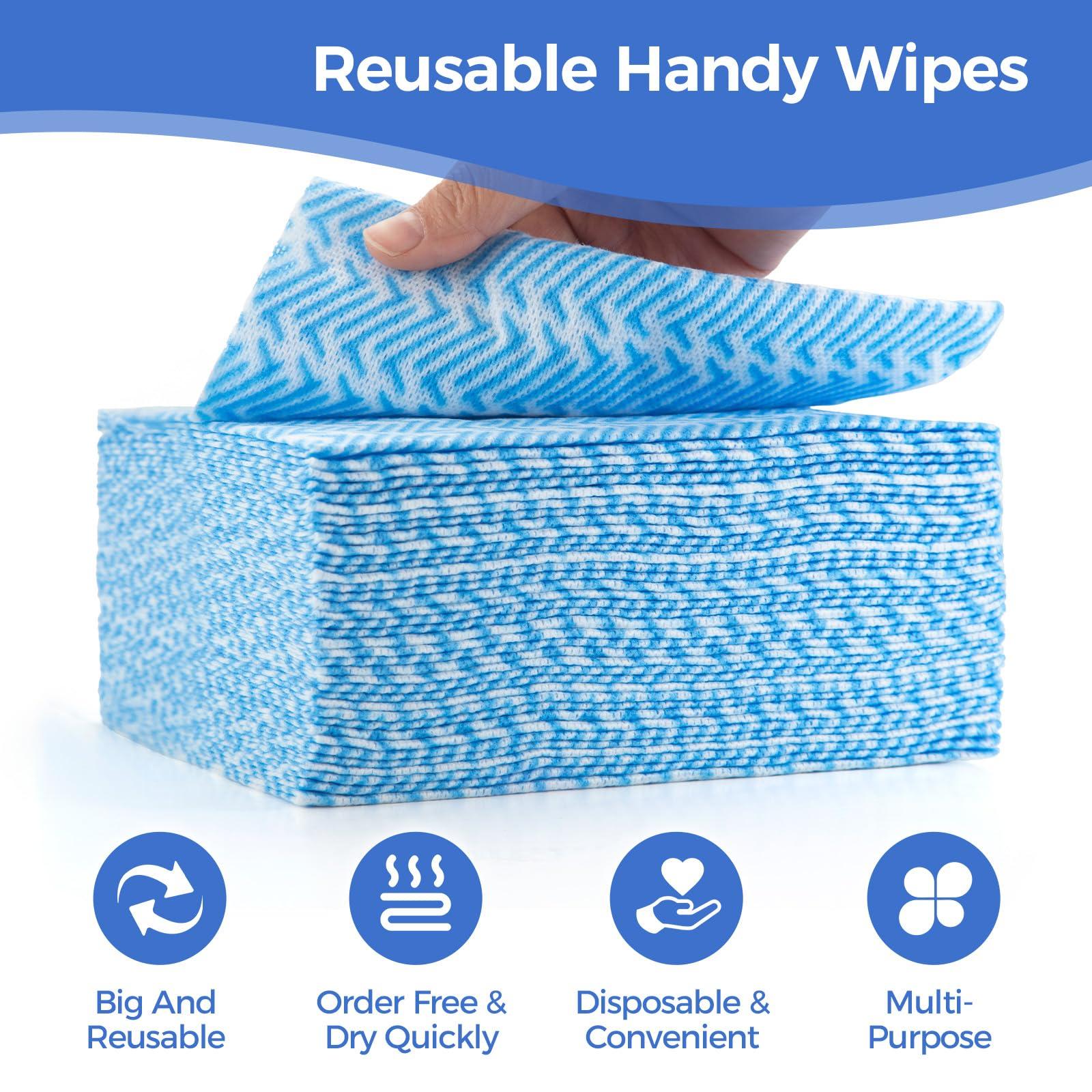Peachicha Peachicha Disposable Cleaning Cloth Washing Cloth for Kitchen, Multi-use Dish Towels, Disposable Dish Cloths, Cleaning Rags,100 Count, Blue