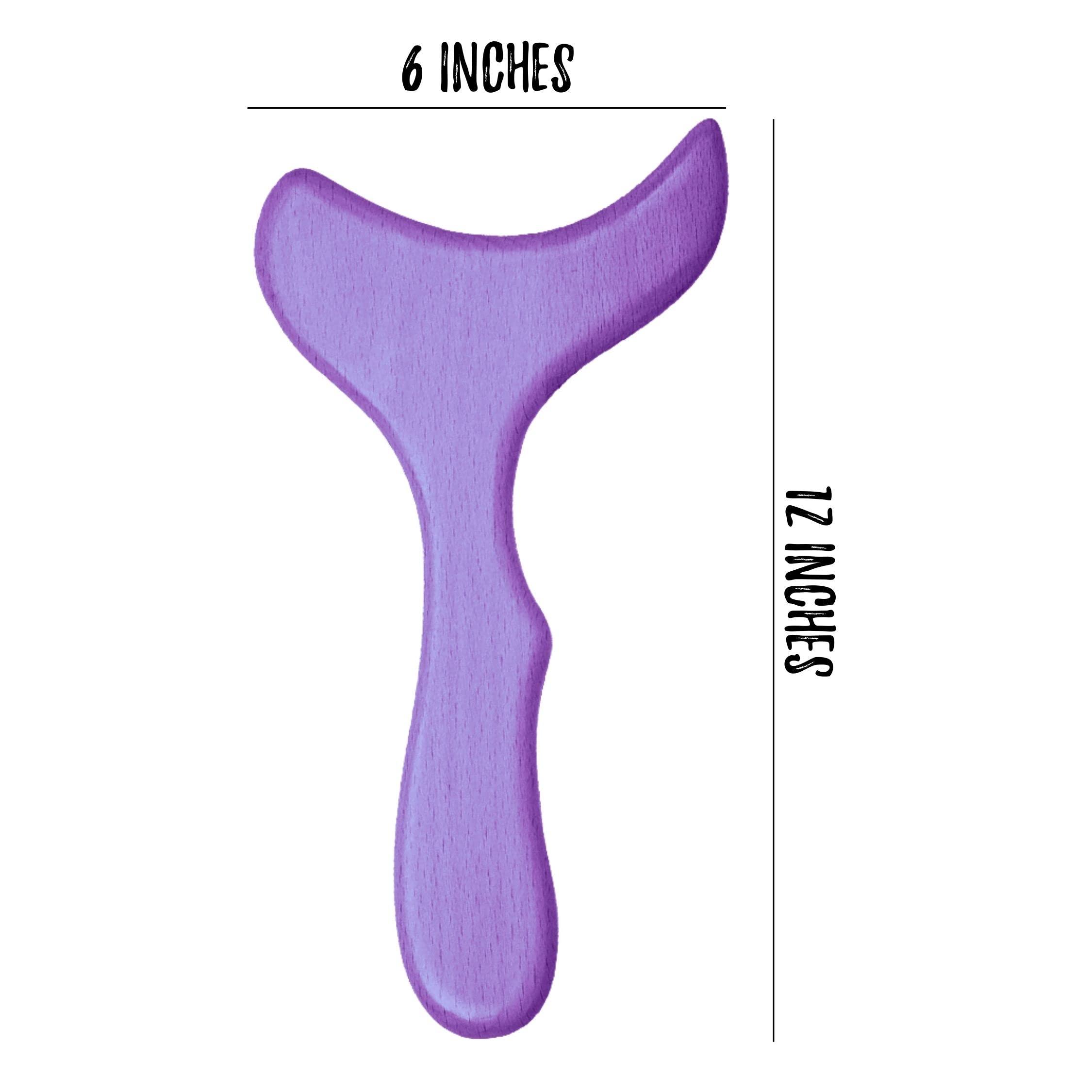 Lashicorn Lashicorn Wood Therapy Massage Tools 4 Piece Set | Hot Pink Tools | Maderoterapia Kit, Wood Therapy Massage Tools, Cube Roller, Lymphatic Drainage Massager, Engraved Massage Roller | Purple