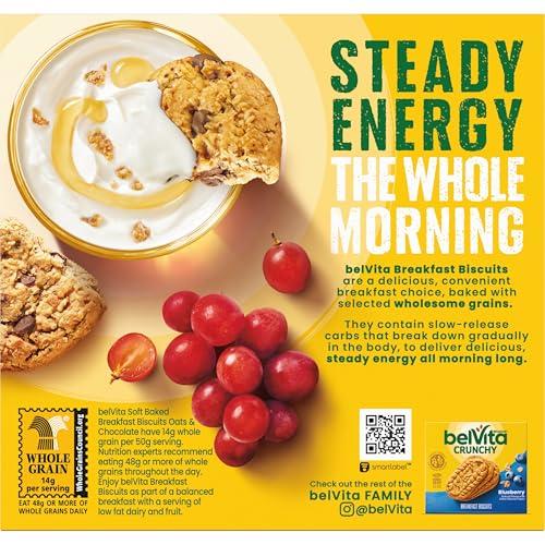 Belvita belVita Soft Baked Oats & Chocolate Breakfast Biscuits, Chewy Breakfast Bars, 6 Boxes of 5 Packs (1 Biscuit Per Pack)