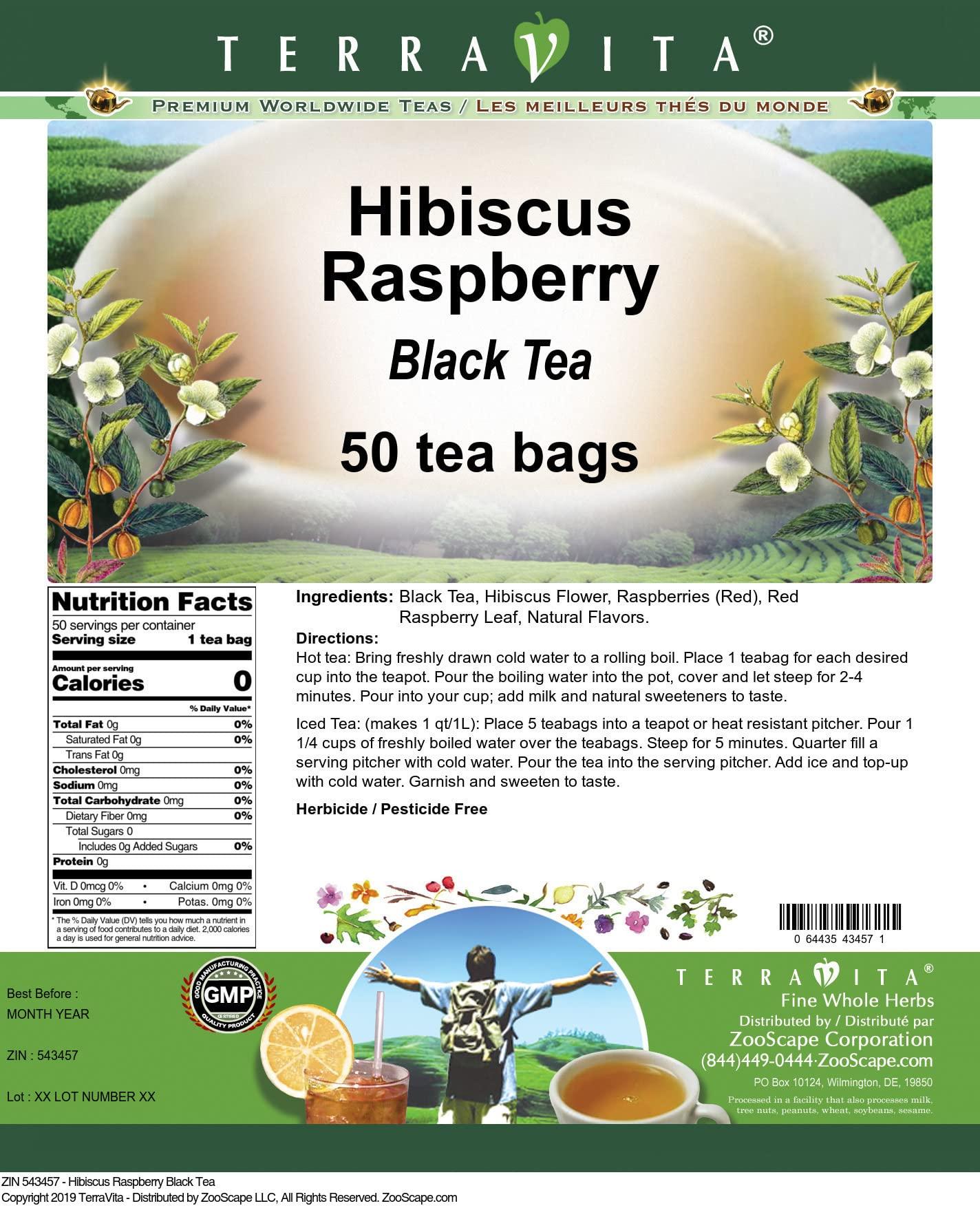 Terravita Hibiscus Raspberry Black Tea (50 tea bags, ZIN: 543457)