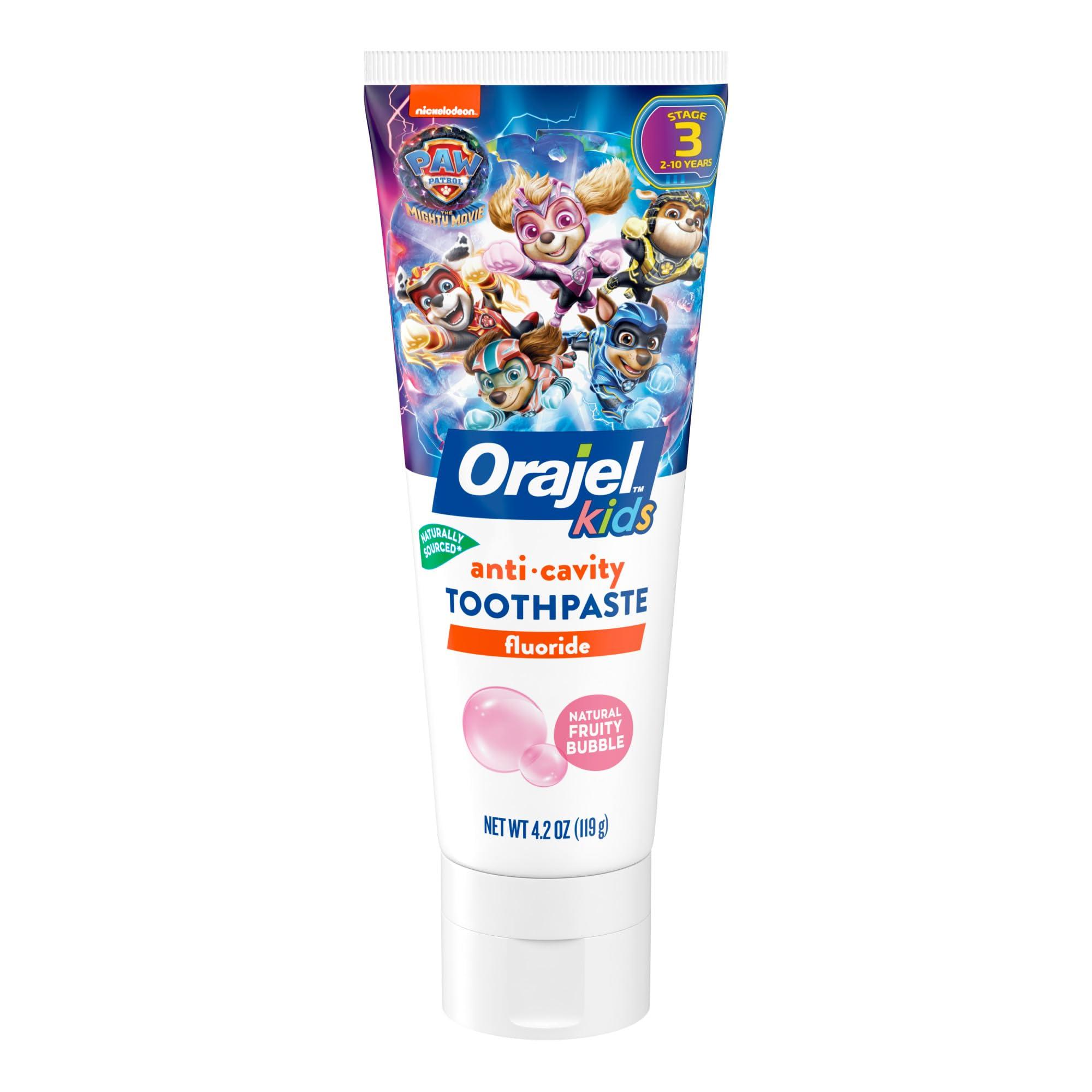 Orajel Orajel Kids Elmo Training Toothpaste Fluoride-Free, 1.5oz & Paw Patrol Anti-Cavity Fluoride Toothpaste, 4.2oz