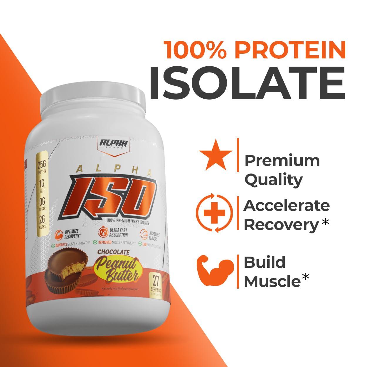 Alpha Supps Alpha Supps ISO, Low Carb 100% Whey Protein Isolate Powder, 25 Grams Per Serving, Helps Support Muscle Growth, Low Sugar and Gluten Free (Snicker Doodle, 5 lb)
