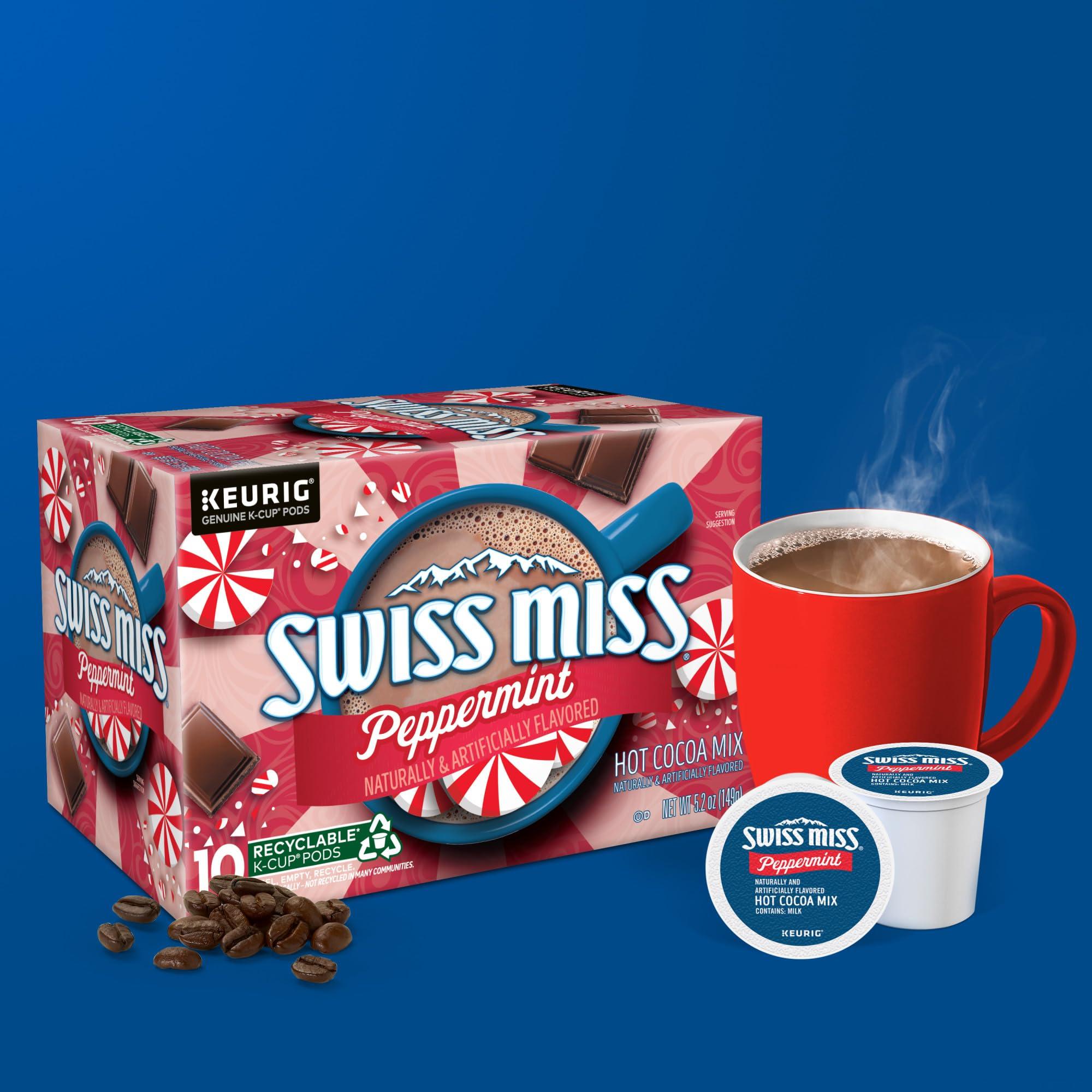 Swiss Miss Swiss Miss Peppermint Hot Cocoa, Keurig Single-Serve K-Cup Pods, 10 Count