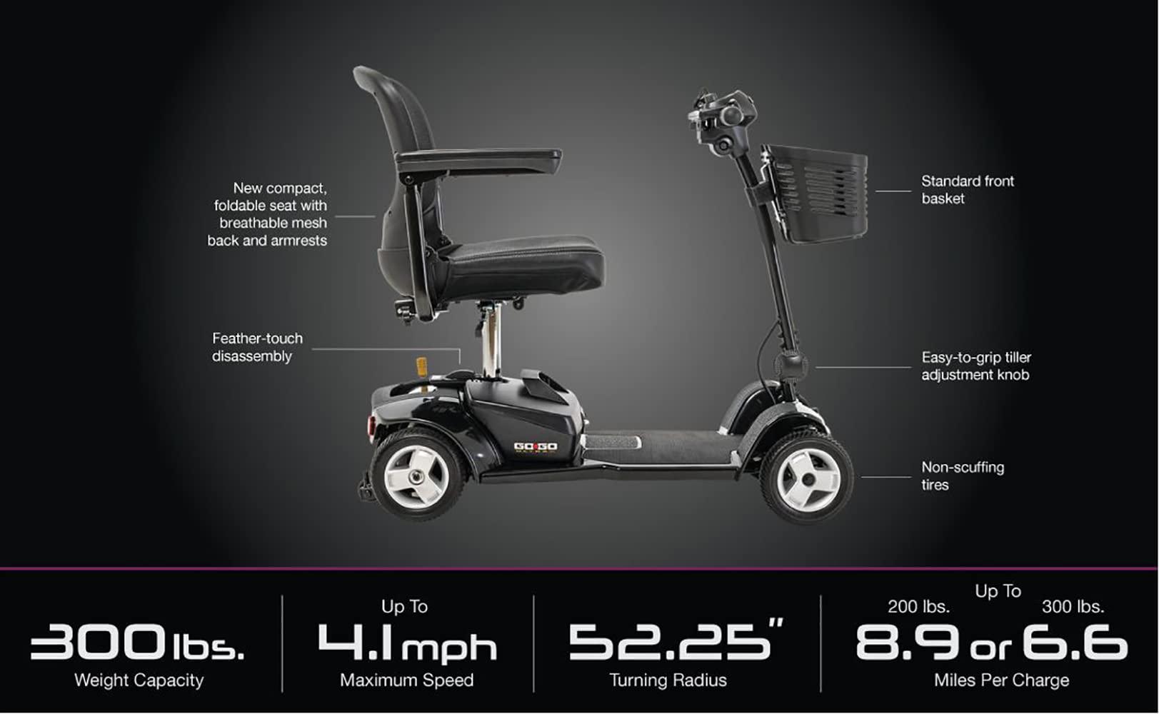 LIVING WELL STORES Pride Ultra X 4-Wheel Mobility Scooter, 300 lbs. Weight Capacity, with 5-Year Extended Warr