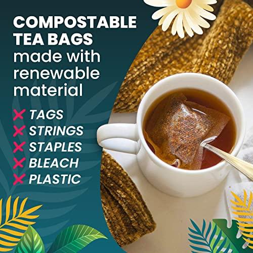 Cederberg Tea Company Organic Chamomile Tea — 100 Tea Bags | Organic Herbal Tea From Single Origin | Eco-Friendly Tea Bags | Non-GMO Caffeine Free Tea With Zero Sugar | Cederberg Tea Company