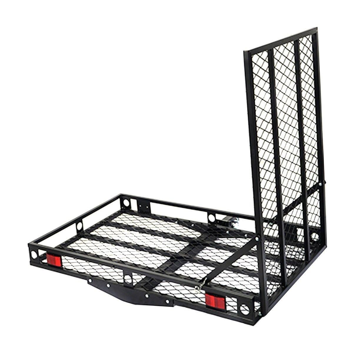 Goplus Goplus Hitch Mount Wheelchair Carrier, Mobility Scooter Loading Ramp, Heavy Duty Strong Hitch Cargo Carrier, 500 Lbs Capacity