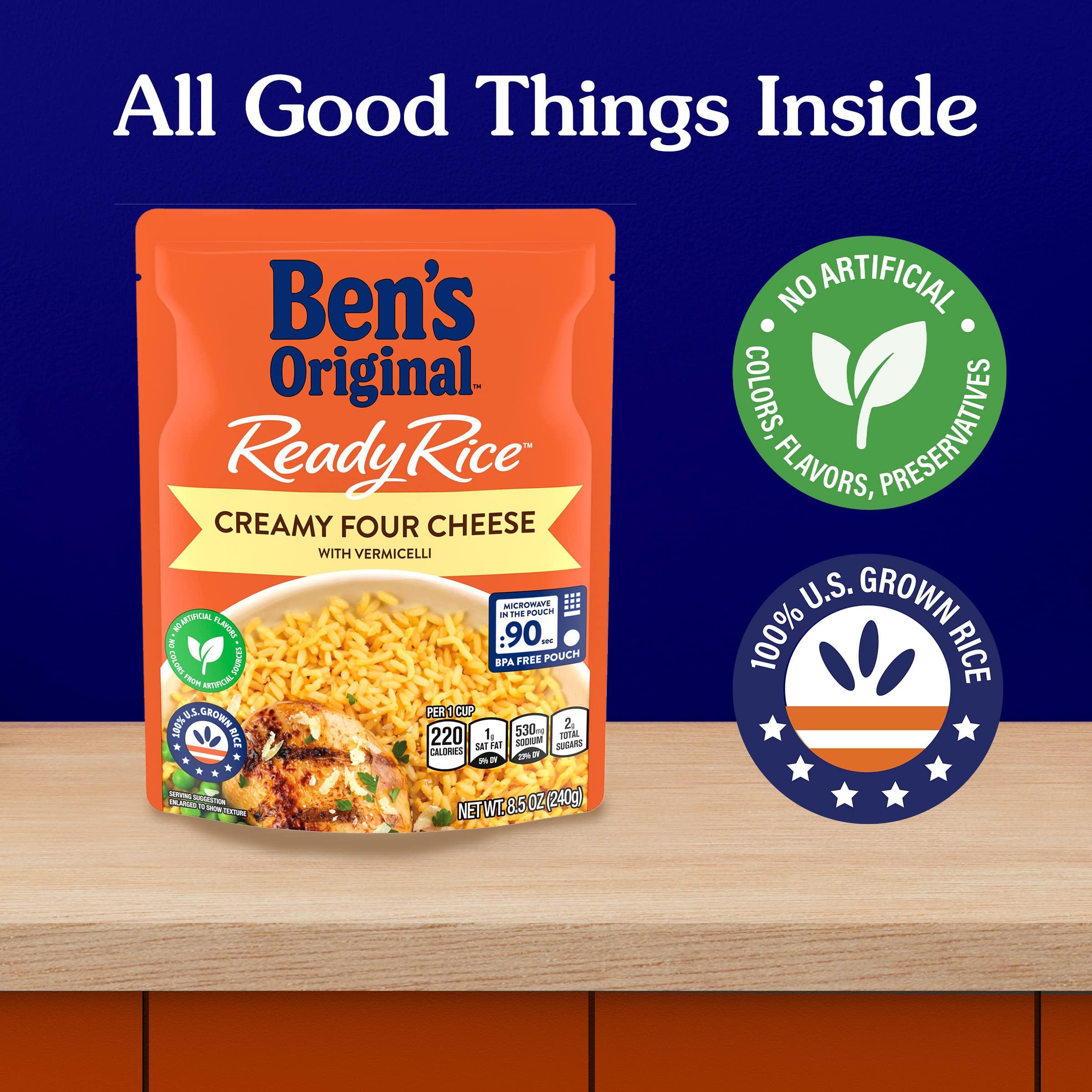 BEN'S ORIGINAL BEN\'S ORIGINAL Ready Rice Creamy Four Cheese Flavored Rice, Easy Dinner Side, 8.5 OZ Pouch