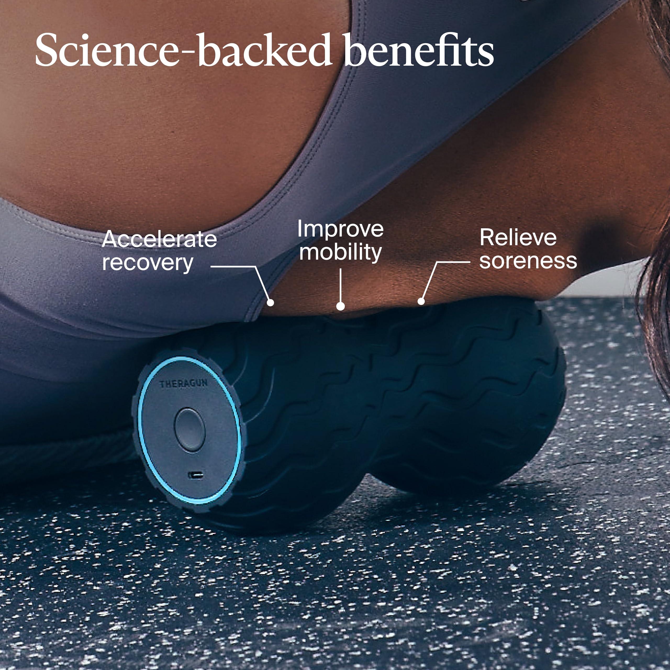 TheraGun Therabody Wave Series Wave Duo - Ergonomically Contoured Foam Roller. Bluetooth Enabled Muscle Roller for Your Back, Neck & Spine with 5 Customizable Vibration Frequencies in Therabody App