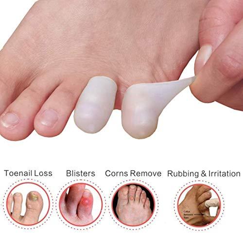 Mcvcoyh Mcvcoyh Pinky Toe Protectors 10 Pack Small Toe Caps, Gel Toe Sleeves Great for Little Toe Blisters for Corns Remover, Callus Cushion, Bunion Treatment, Ingrown Nails