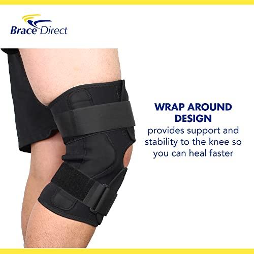 Brace Direct Brace Direct Internal Deluxe Hinged Knee Brace for Knee Pain with Adjustable Compression Wrap & Open Patella -Range of Motion Stabilizer Helps Joint Pain, Meniscus Tears, Arthritis, ACL, PCL & MCL