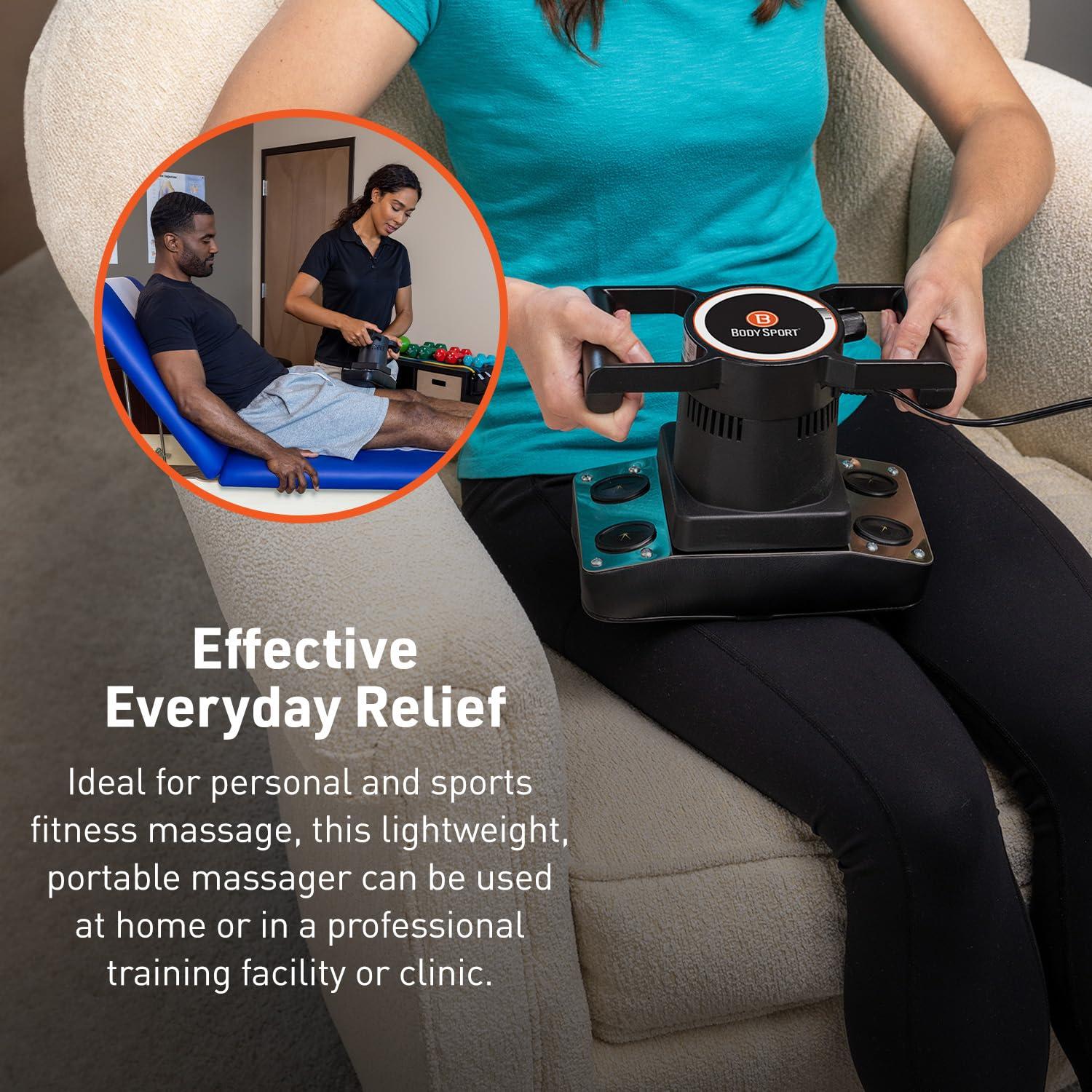 Body Sport Body Sport Therapeutic Variable Speed Professional Vibrating Massager for Pain & Aching Muscle Relief High-Powered, Effective, Chiropractic Myofascial Release Tool & Trigger Point Therapy
