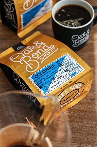 OAK & BOND Oak & Bond Coffee Co. Colombia Single Origin Coffee, Medium Roast, 100% Arabica, Whole Bean -12 oz. Bag