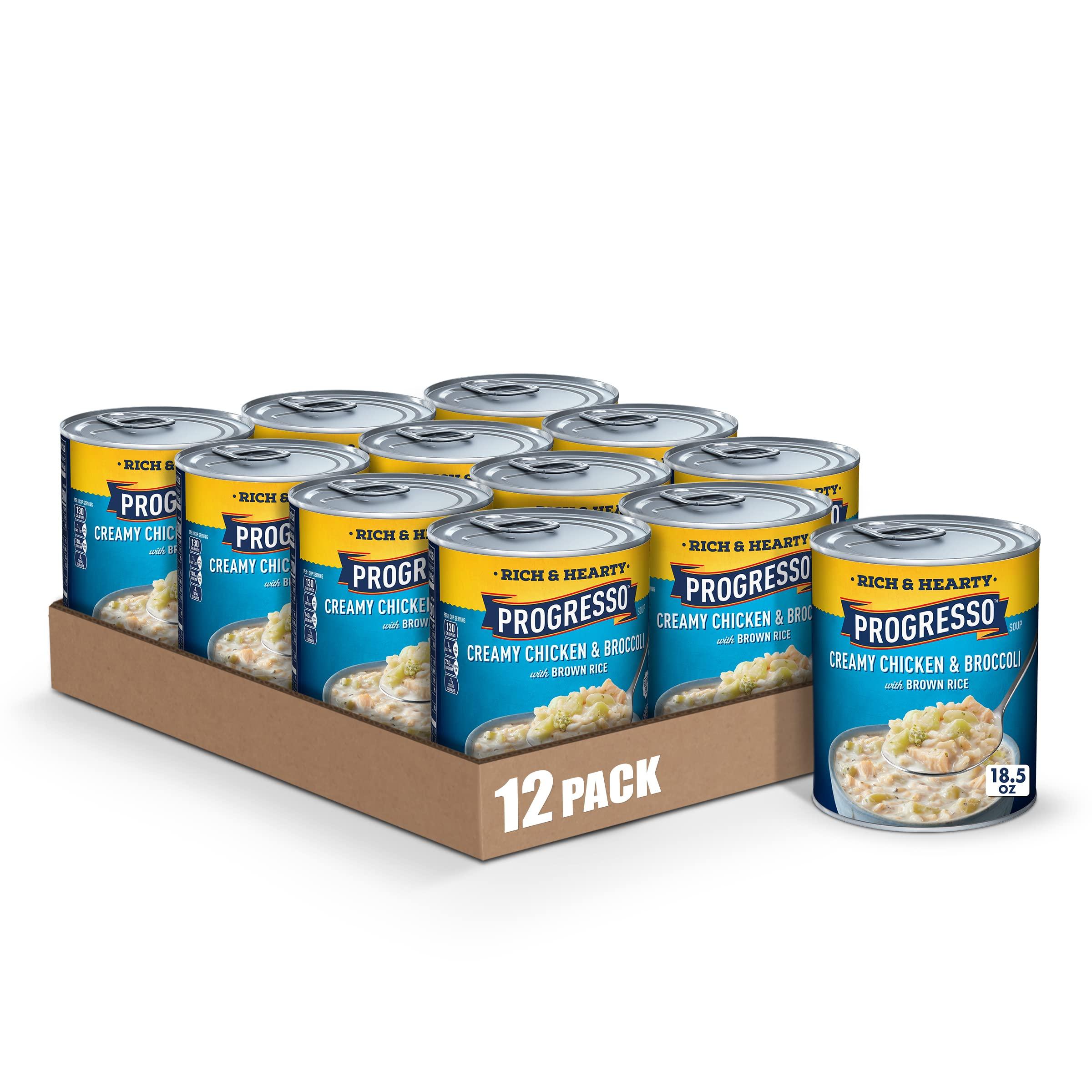 Progresso Progresso Rich & Hearty, Creamy Chicken & Broccoli Canned Soup, Gluten Free, 18.5 oz. (Pack of 12)