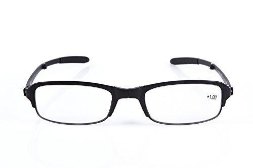 SOOLALA SOOLALA Compact Mini TR90 Pocket Folding Reading Glasses with Clip Holder Zipper Case, 3Mix, 2.75