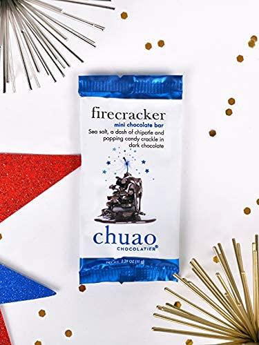 Chuao Chocolatier Chuao Chocolatier Firecracker Dark Chocolate Mini Bars | Gourmet Chocolate Sea Salt Chipotle Artisan European No Preservatives | Gift Baskets, Christmas, Valentines Day, Gifts | 100 Pack