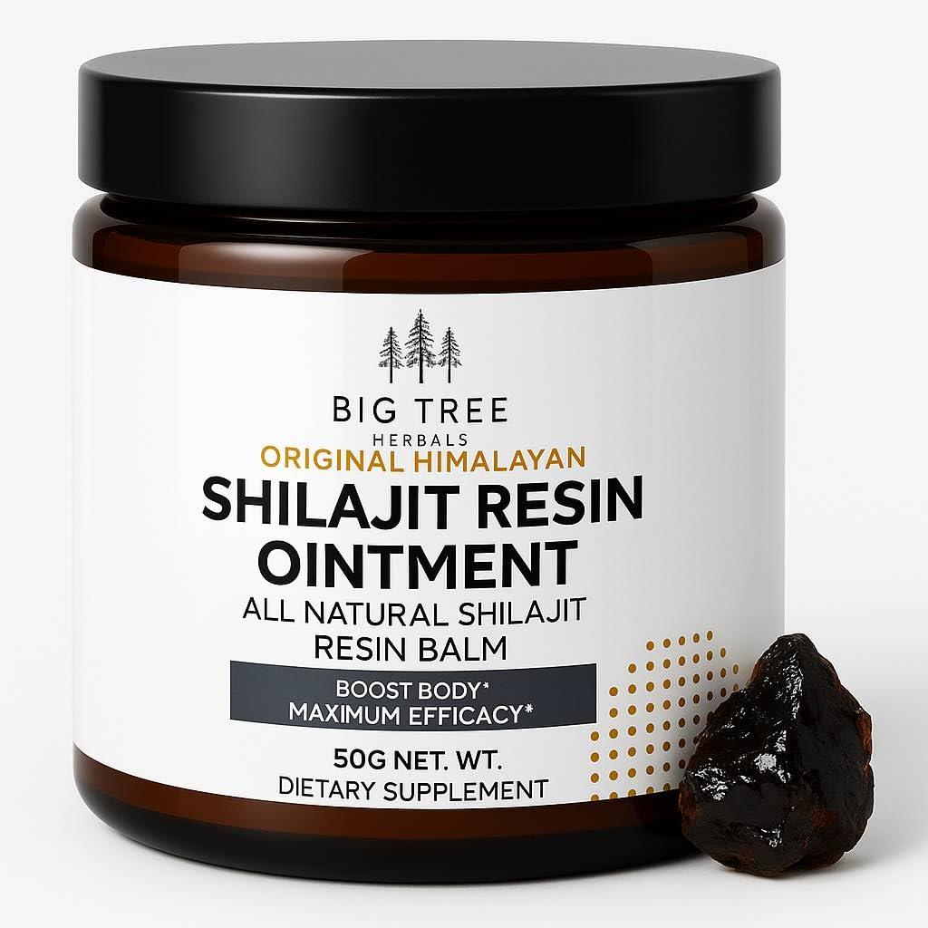 BIG TREE HERBALS BIG TREE HERBALS Original Shilajit Resin Ointment - High Potency Gold Grade Balm for Men & Women, Natural Energy & Wellness Boost, 50G Pure Shilajit Extract