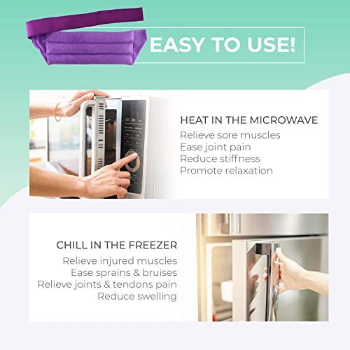 MY HEATING PAD Microwavable Heating Pads for Lower Back and Menstrual Cramps - Moist Microwave Heating Pads for Muscles and Joints - Natural Microwave Hot Packs Heat Pads for Lower Back Pain - 2 Packs Purple