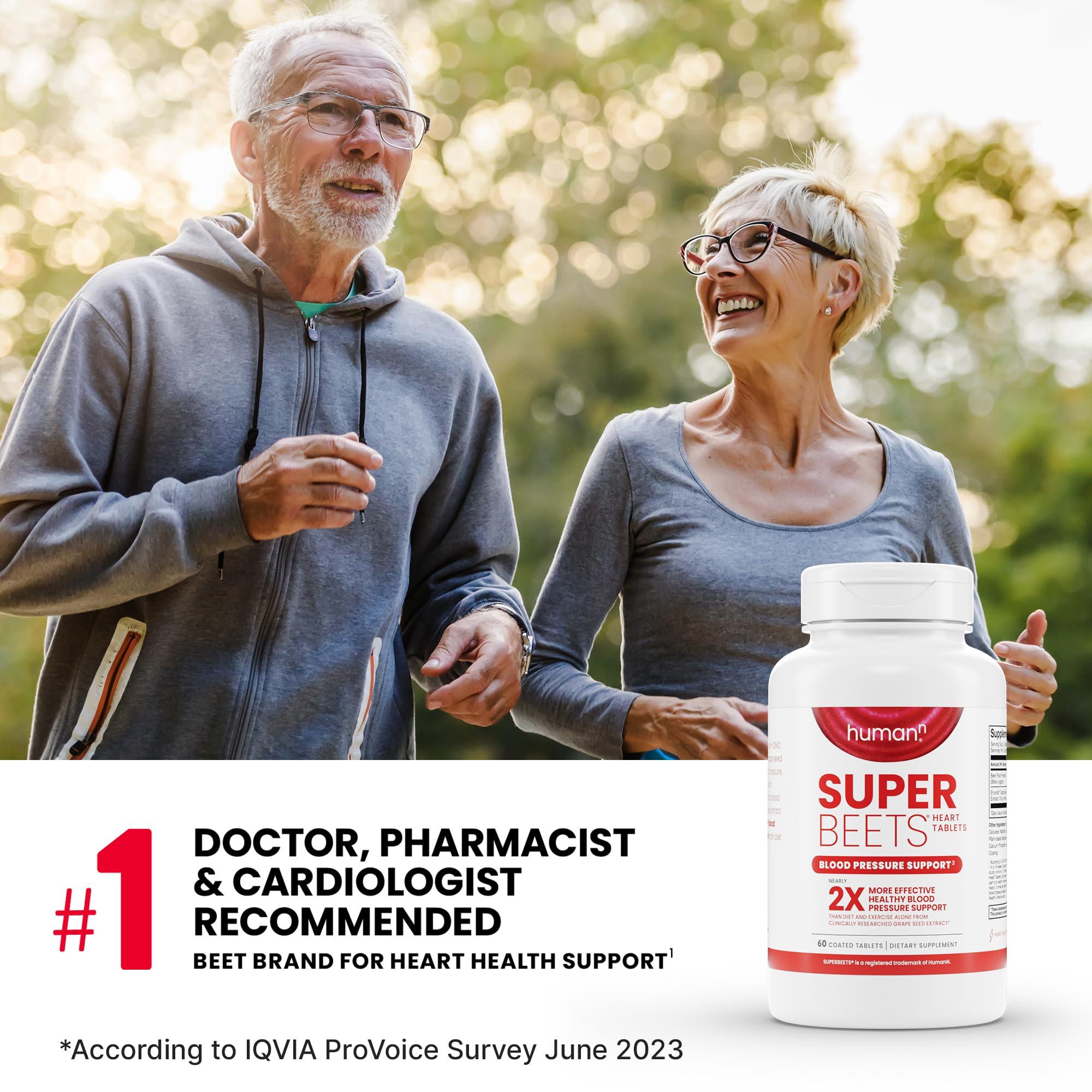 humanN humanN SuperBeets Heart Tablets Smooth Coat 500mg Non-GMO Powder Clinically Studied Antioxidants, 60 Count