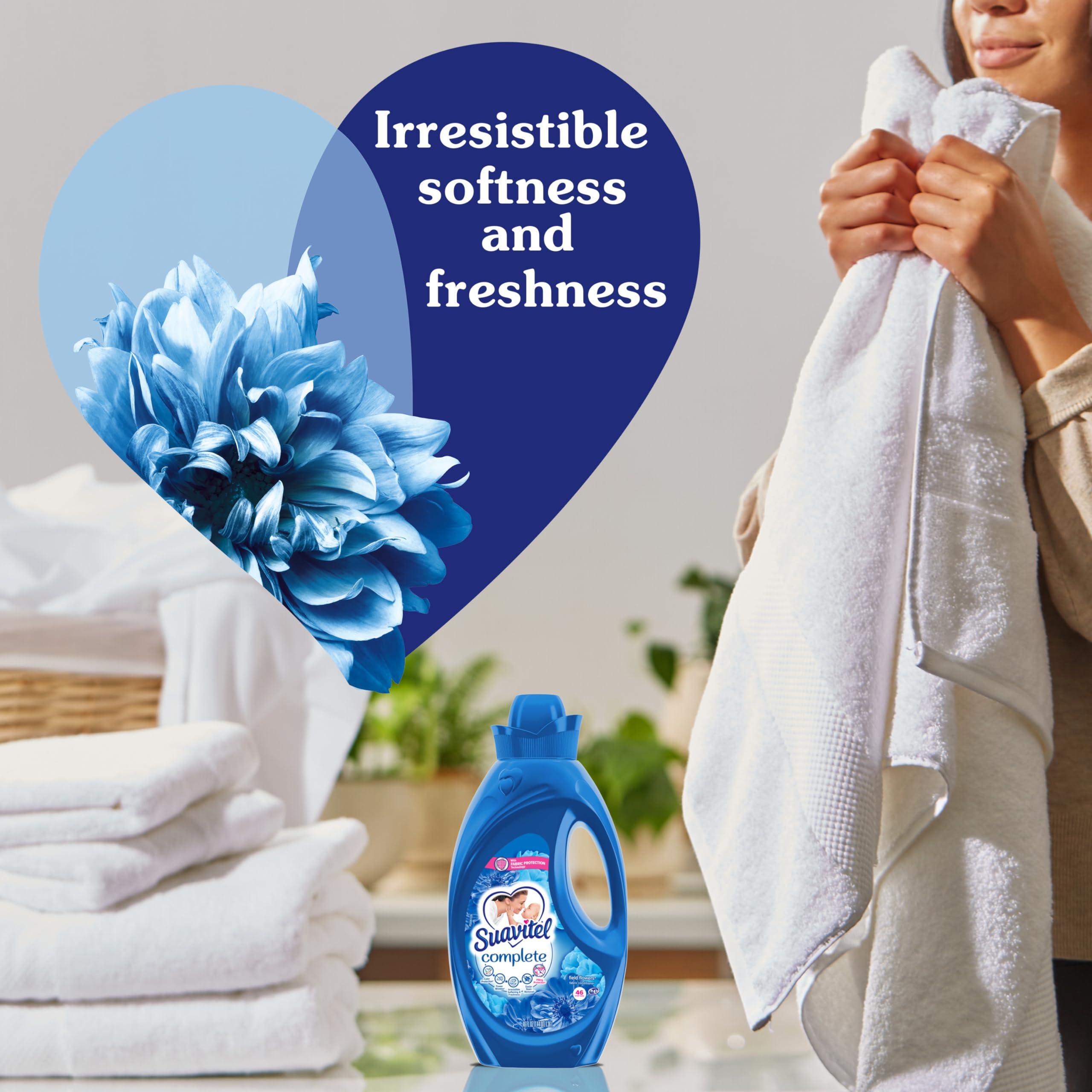 Suavitel Suavitel Complete Liquid Fabric Conditioner, Laundry Fabric Softener with Fabric Protection Technology, Field Flowers, 46 oz, Enough Liquid For 46 Small Loads