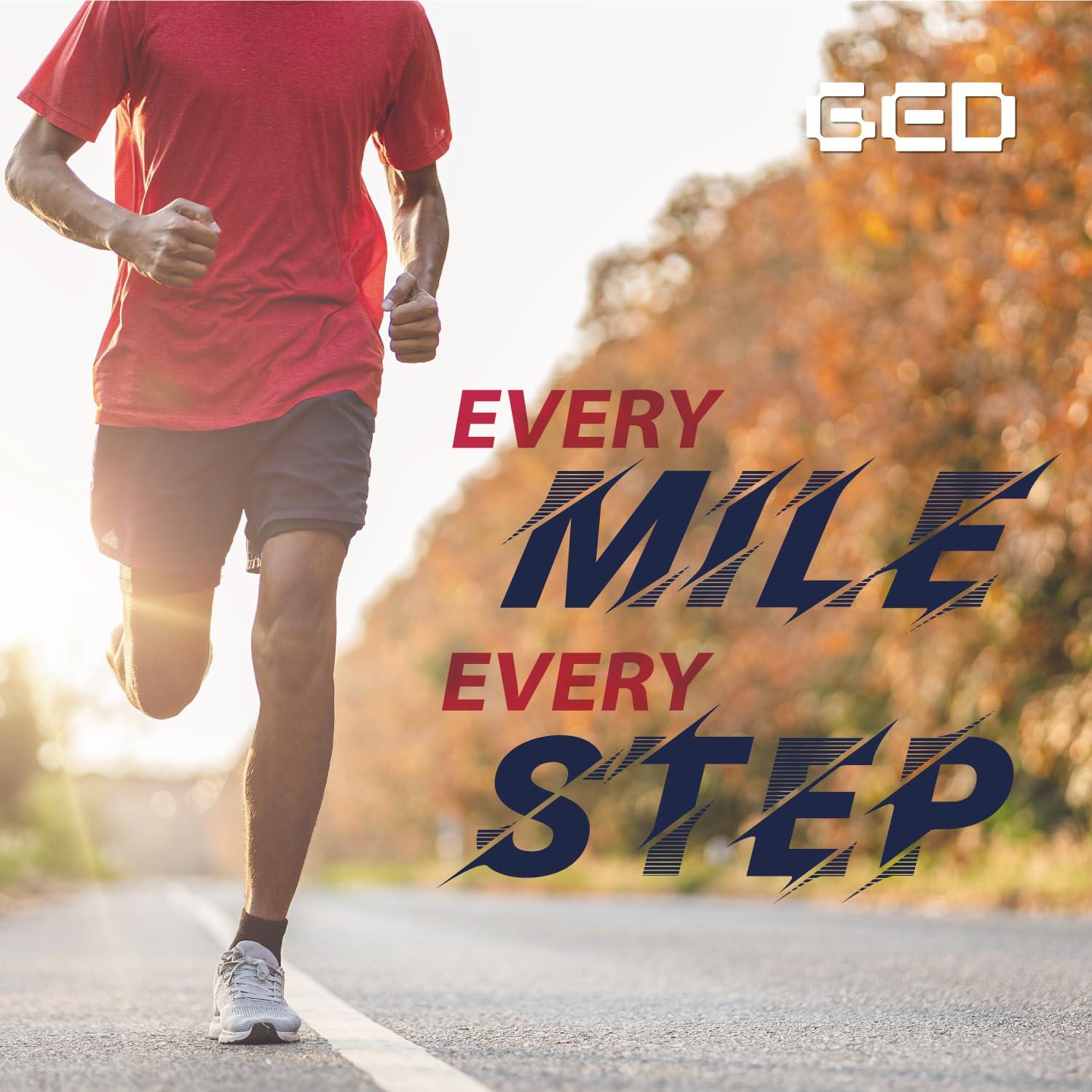 GED Running Insoles for Men - GED Sports Inserts for Plantar Fasciitis Relief, Arch Support for Runners and Athletics - Orthotic Inserts for Stability and Cushioning, Minimize Foot Fatigue US 9-9.5