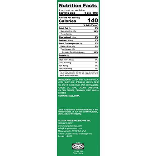 Katz Gluten Free Katz Gluten Free Apple Mini Pies | Dairy Free, Nut Free, Soy Free, Gluten Free | Kosher (1 Pack of 4 Mini Pies, 5.5 Ounce)