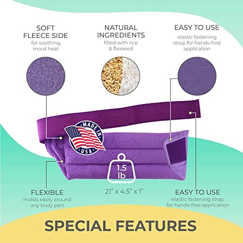 MY HEATING PAD Microwavable Heating Pads for Lower Back and Menstrual Cramps - Moist Microwave Heating Pads for Muscles and Joints - Natural Microwave Hot Packs Heat Pads for Lower Back Pain - 2 Packs Purple