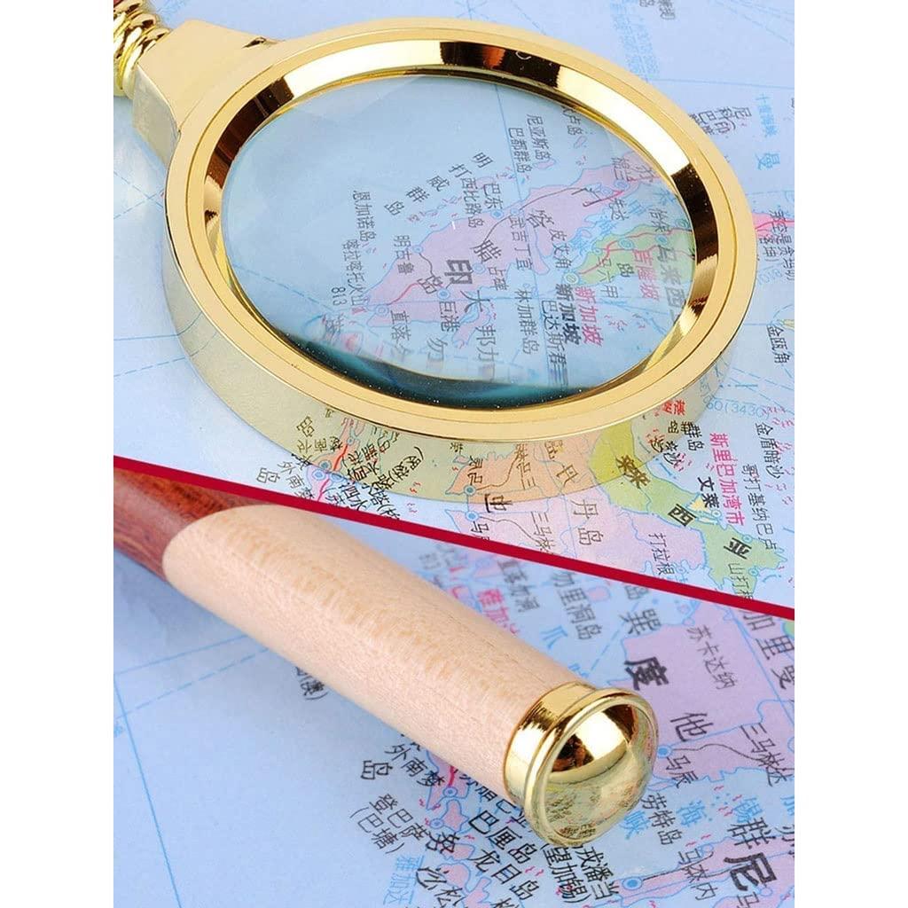 SXRUY Magnifying Glass Magnifier The Elderly Reading Big 10 Times Powerful Hand-held Children Reading 70/80mm Magnifier (Color : A, Size : 80Mm)