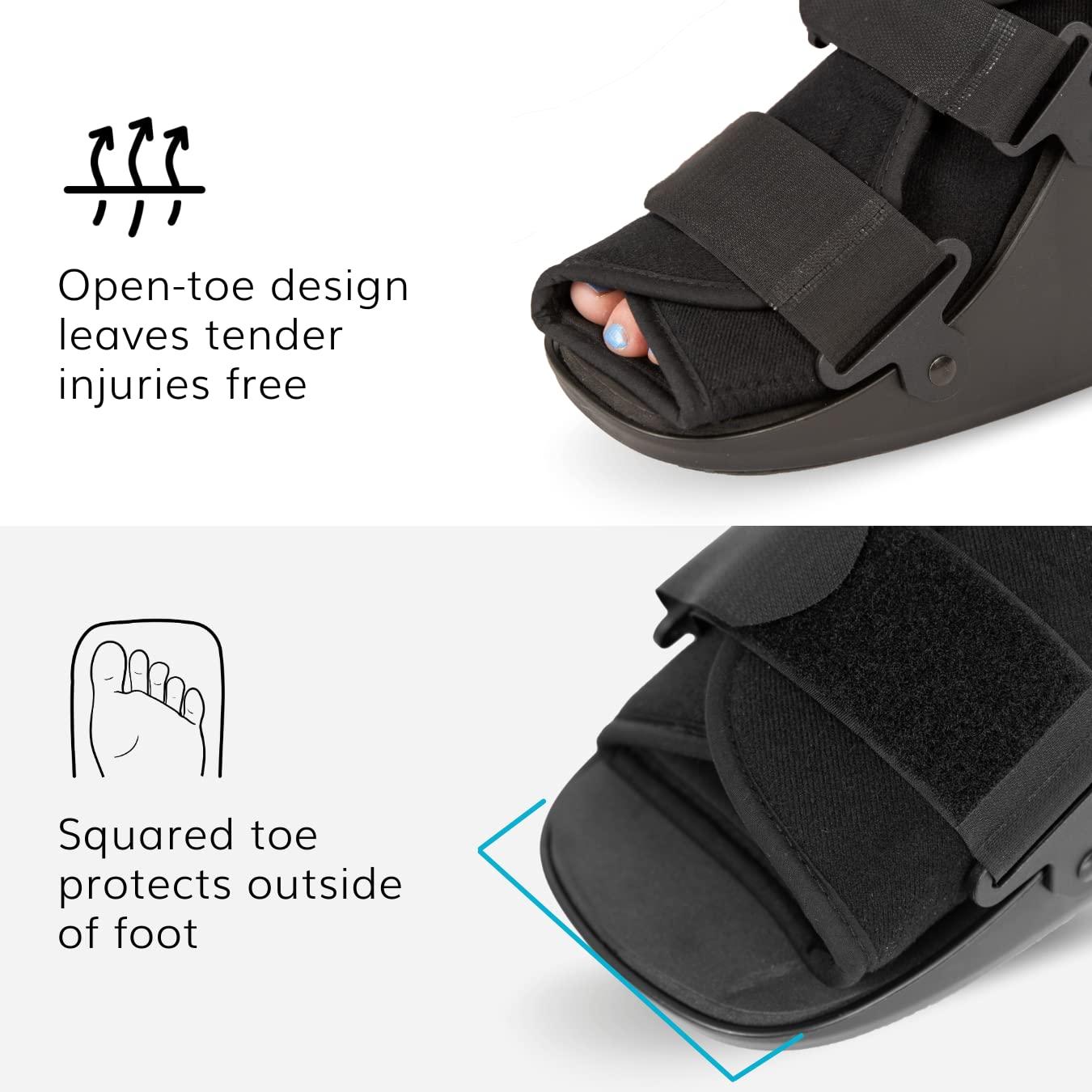 BraceAbility BraceAbility Short Walking Boot - Orthopedic Medical Walker Cast for Broken Toe Injuries, Sprained Ankles, Metatarsal Stress, Post-Op Support Left or Right Foot Fracture Shoe Fits Men and Women (S)