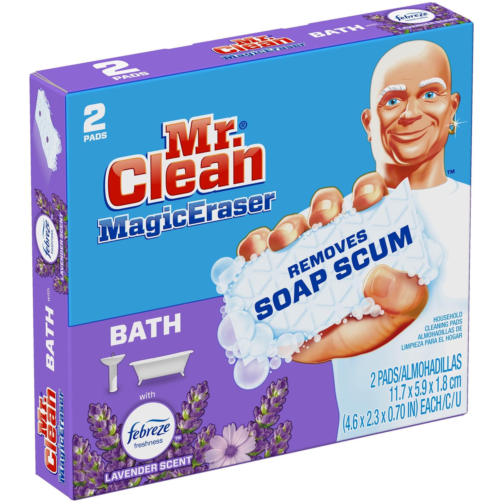 Mr. Clean Mr Clean Magic Eraser Bath with Febreze Lavender scent, Cleaning Pads with Durafoam, 2 count