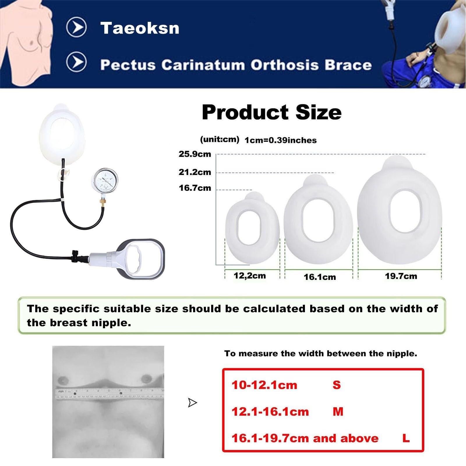 Exemic Vacuum Bell Pectus Excavatum - Physical Correction Pectus Excavatum Orthosis Brace,Real-Time Pressure Gauge Monitoring(Large)