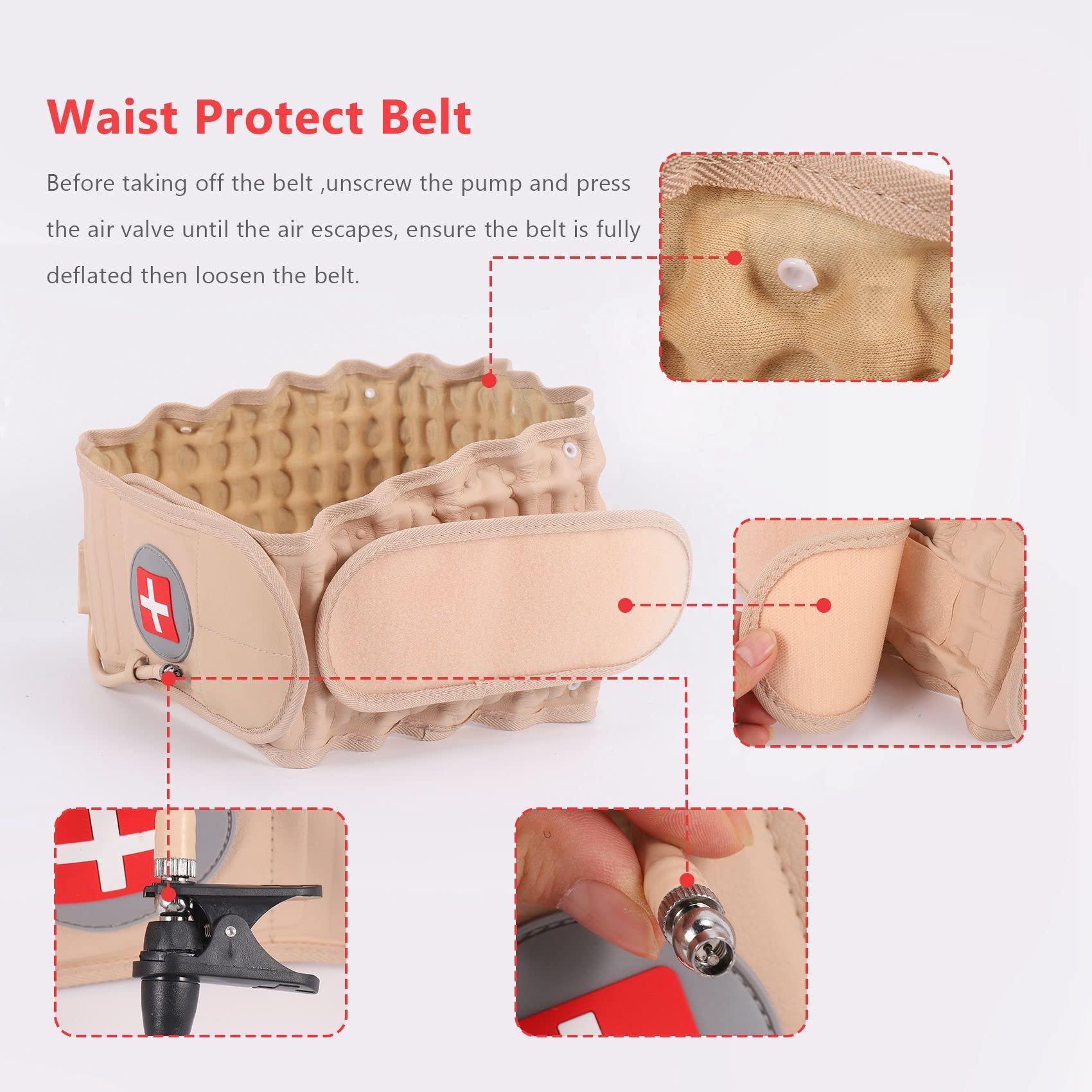 Luejnbogty Lumbar Spinal-Air Decompression Back Belt Air Traction Waist Protector Belt Pain Lower Lumbar Support Fit for 29 Inches -49 Inches