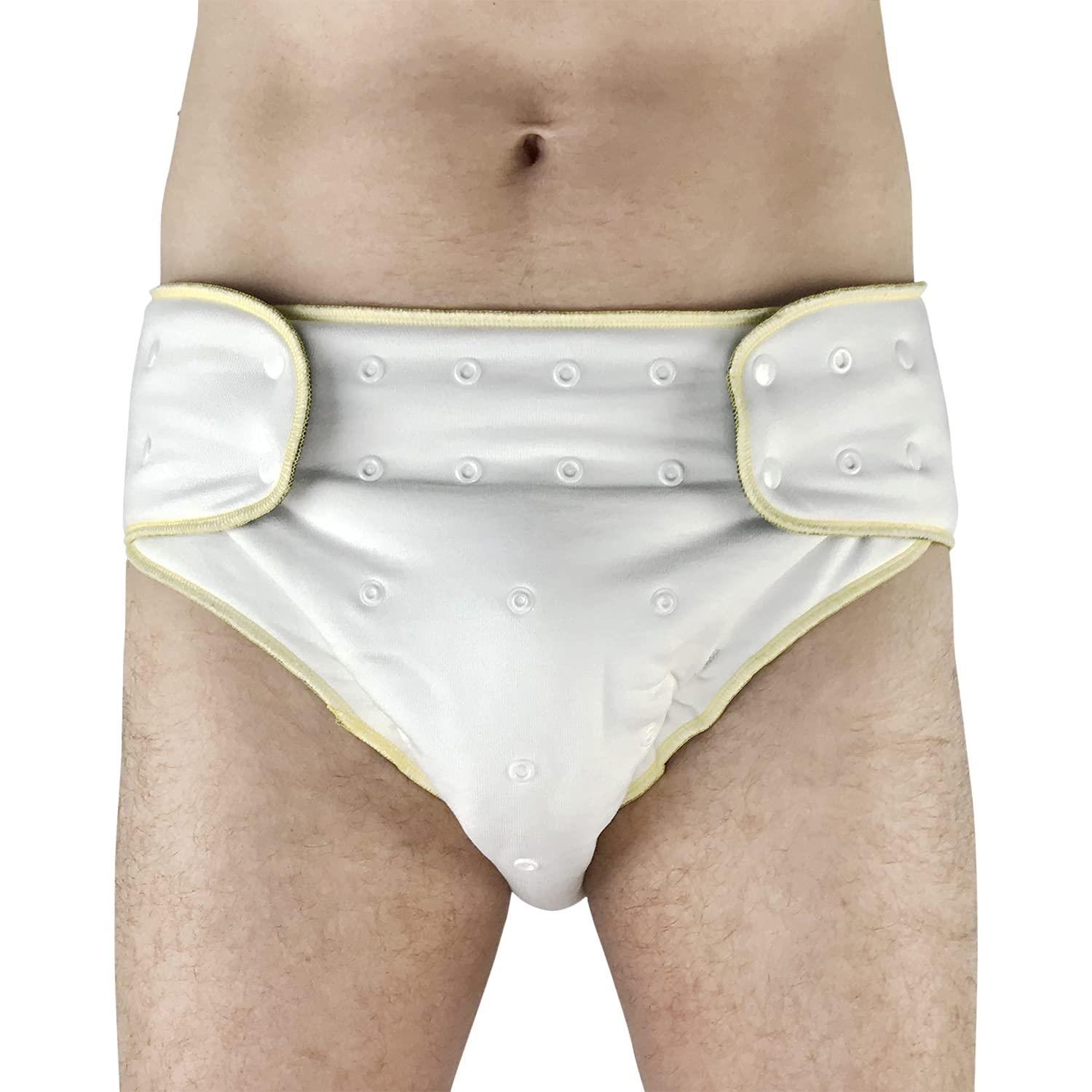 Ecoable Adult Nighttime Diaper Set - Incontinence Protective Briefs with Fitted and Insert for Special Needs Teens, Men and Women (Large, Black)