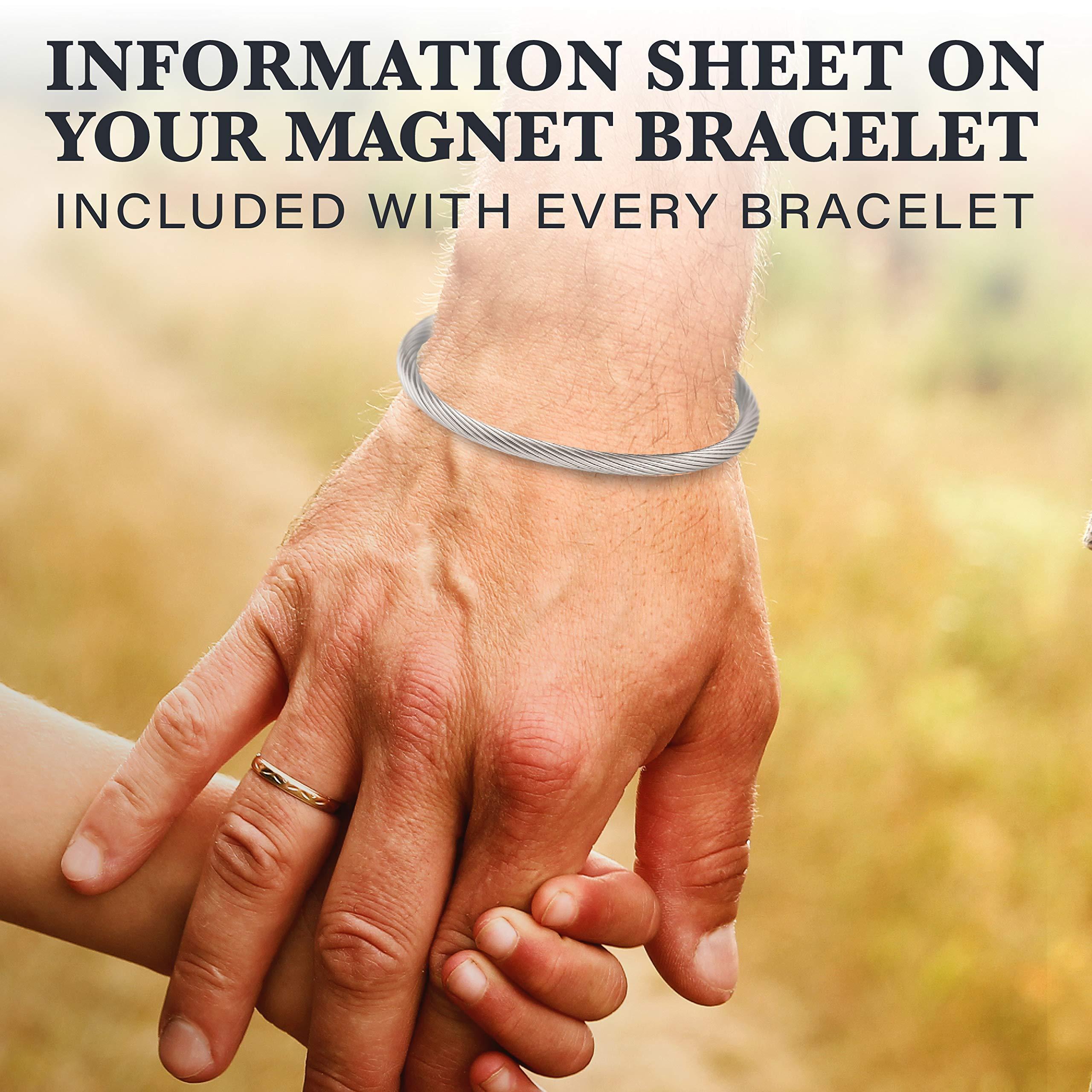 MAGNETJEWELRYSTORE MAGNETJEWELRYSTORE 2-Tone Stainless Steel Magnetic Bracelet High Power Magnets, For Men and Women, Adjustable Bangle