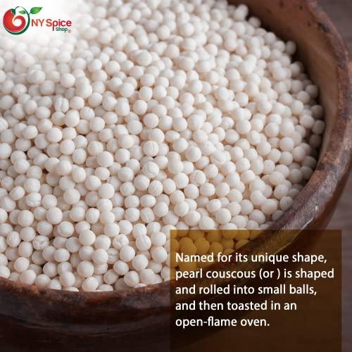 NY Spice Shop NY SPICE SHOP Pearl Couscous - Israeli Couscous - Cous Cous - Couscous Pearls - Pearled Couscous - Whole Wheat Orzo - Whole Wheat Couscous - Fregola Pasta - Israeli Pearl Couscous – 1 Pound