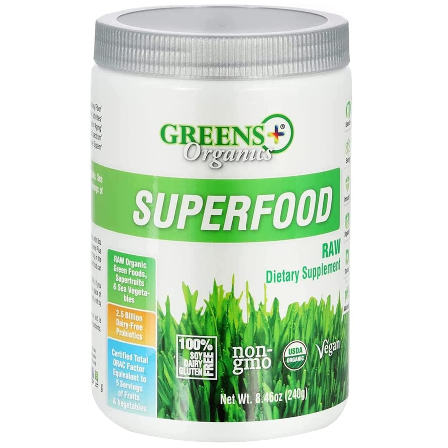 Greens+ Greens+ Organic Reds Superfood Powder Organic RAW Superfood Powder Immune Support Energy Boost, Nutrition, Vibrant Health, Dietary Supplement, Vegan, Soy/Dairy/Gluten Free