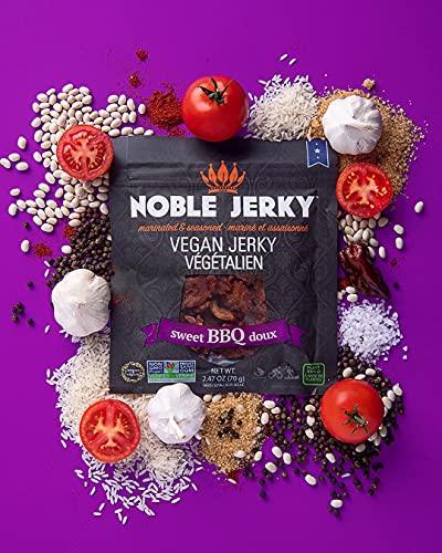 Noble Jerky Noble Jerky - Vegan, Vegetarian, Plant Based Snack, Non-GMO (BBQ, 12 Bags (70 gram Bags))