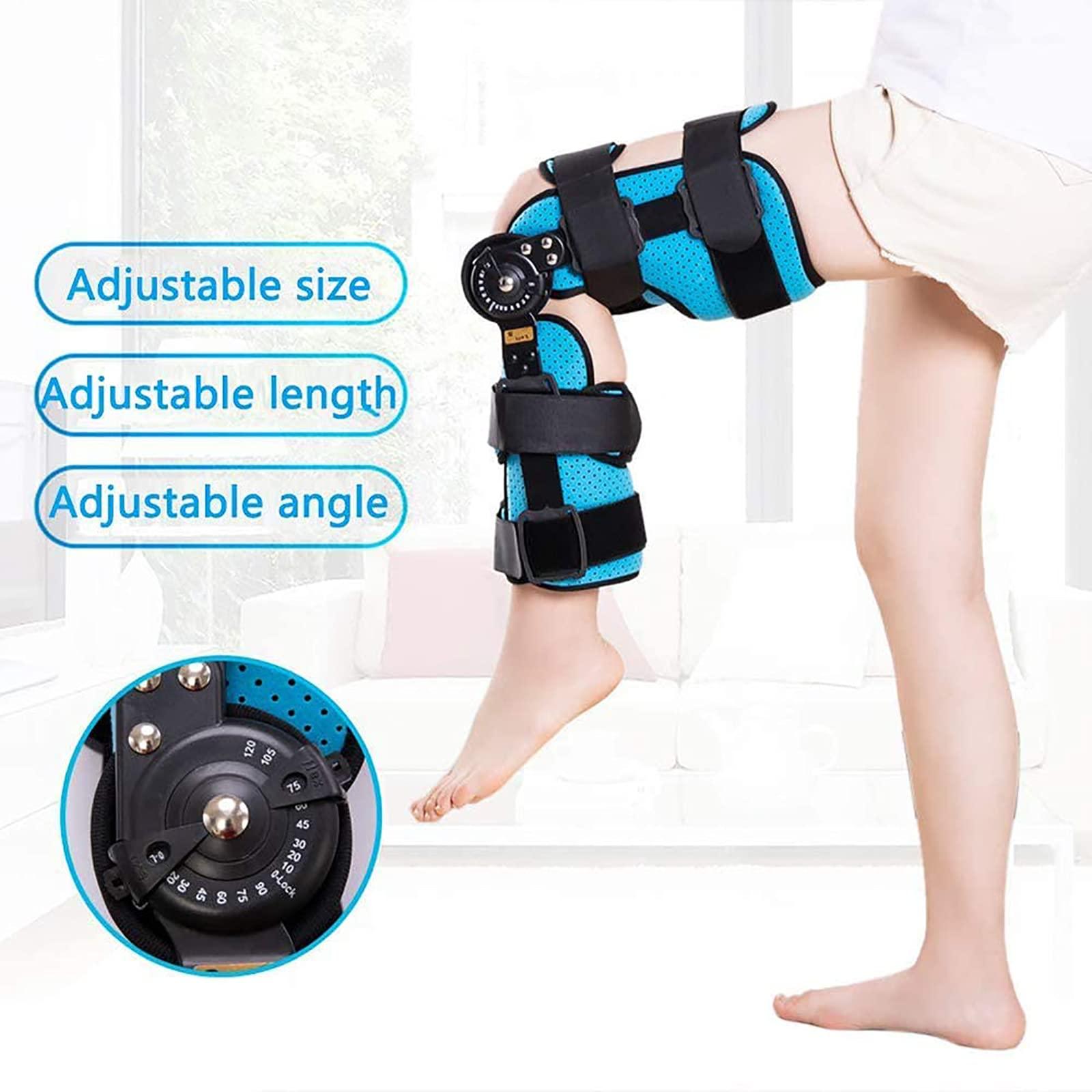 HDGRNCC HDGRNCC Knee Orthosis Immobilizer, Adjustable Hinged Knee Brace Splint Stabilizer ROM Knee Support for ACL Arthritis Meniscus Tear Ligament Injury for Leg Post-Op Fracture